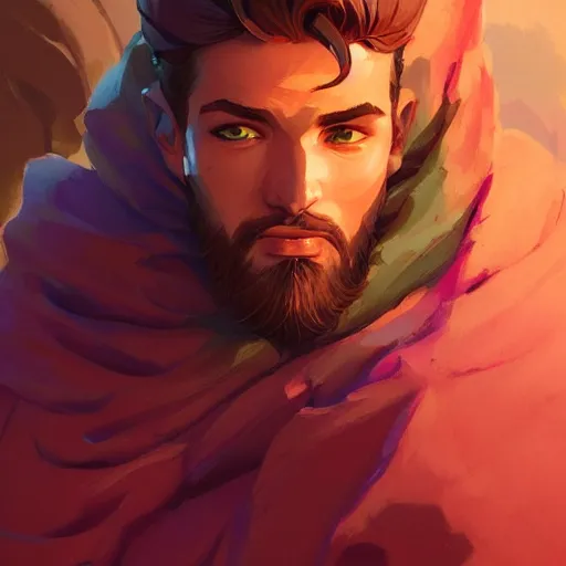 Image similar to handsome male portrait, maya ali mage, gloomhaven, dynamic lighting, gaudy colors, octane render aesthetic, matte painting concept art, official fanart behance hd artstation by jesper ejsing, by rhads and makoto shinkai and lois van baarle and ilya kuvshinov and rossdraws