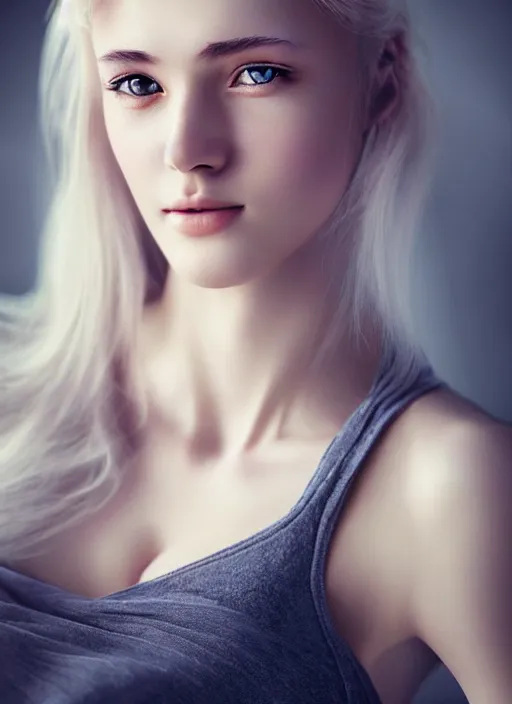 Prompt: a gorgeous norwegian female photo, professionally retouched, soft lighting, realistic, smooth face, full body shot, torso, dress, perfect eyes, sharp focus on eyes, 8 k, high definition, insanely detailed, intricate, elegant, art by artgerm and jason chan