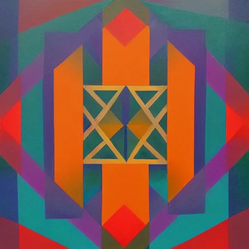 Image similar to a geometric painting by karl kvaran