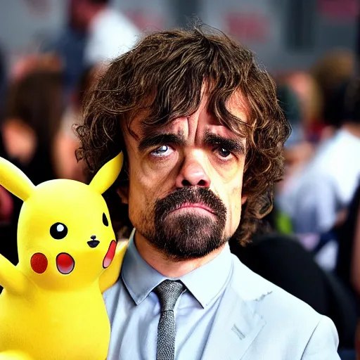 Prompt: peter dinklage disguised as pikachu