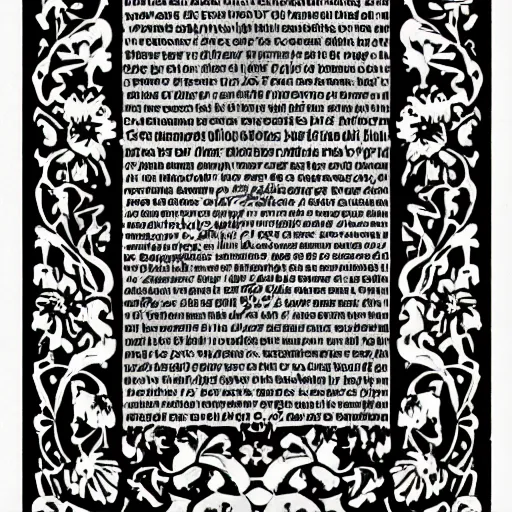 Image similar to a type specimen sheet, gothic daisy font