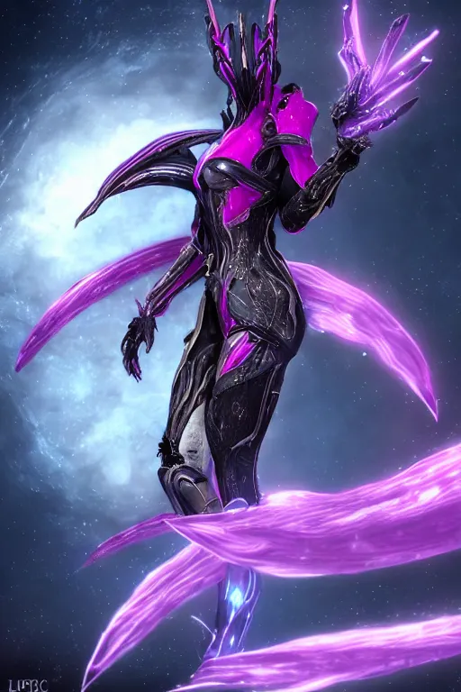 Image similar to galactic hyperdetailed elegant beautiful stunning giantess valkyr warframe goddess paw shot, sharp spines, sharp metal ears, smooth purple eyes, smooth fuschia skin, silver armor, bigger than galaxy, epic proportions, epic scale, epic size, warframe fanart, destiny, furry, dragon art, goddess art, giantess art, furaffinity, octane render