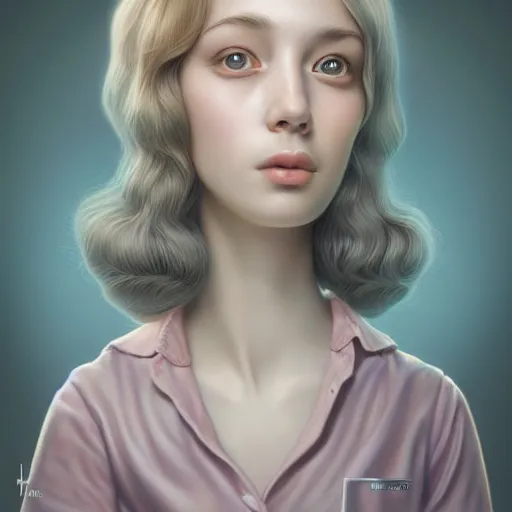 Image similar to a portrait of an intelligent young women, pastel colors highly detailed, ultra realistic digital painting, artstation, concept art, pop, smooth, sharp focus, illustration, art by mark ryden 3 d 8 k ultra detailed