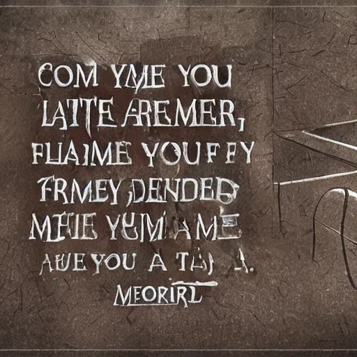 Prompt: come as you are as you were as i want you to be as a friend, as a friend as an old enemy take your time hurry up choice is yours don't be late take a rest as a friend as an old memoria memoria memoria memoria come doused in, high quality, concept art, intricate, 4 k, highly detailed, dramatic