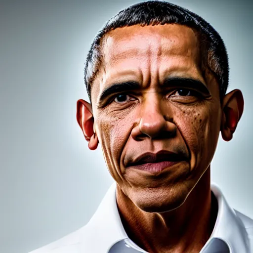 Prompt: Obama as Arnold Schwarzenegger, 40nm lens, shallow depth of field, split lighting