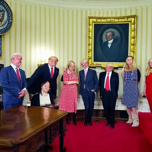 Prompt: a photo of where's wally, in the white house