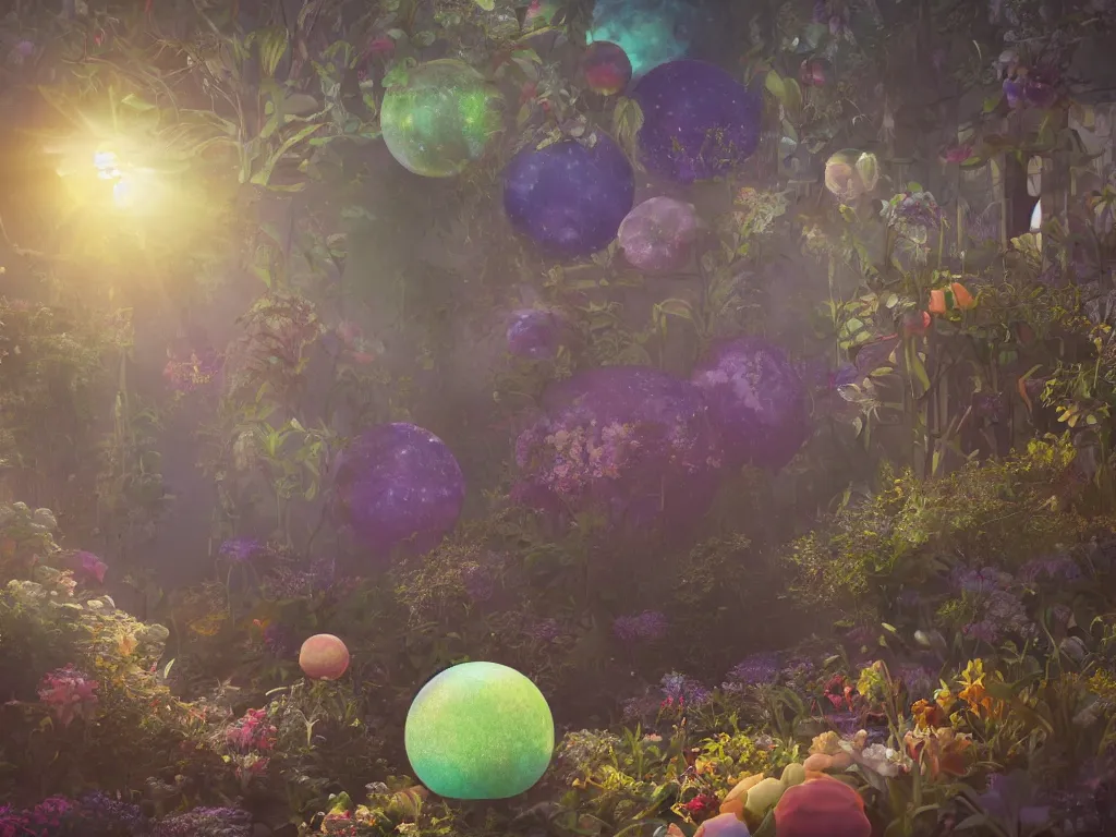 Image similar to 3 d render, sunlight study, the universe is a spheroid region 7 0 5 meters in diameter, art nouveau, by rachel ruysch and ( ( ( ( ( lisa frank ) ) ) ) ), 8 k, sharp focus, octane render