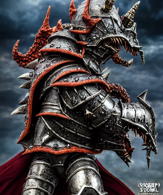 Image similar to hyperrealistic rendering, epic dark souls boss, ornate supreme demon overlord, jewel crown, war armor battle, by art of skinner and richard corben, product photography, collectible action figure, sofubi, hottoys, storm clouds, outside, lightning