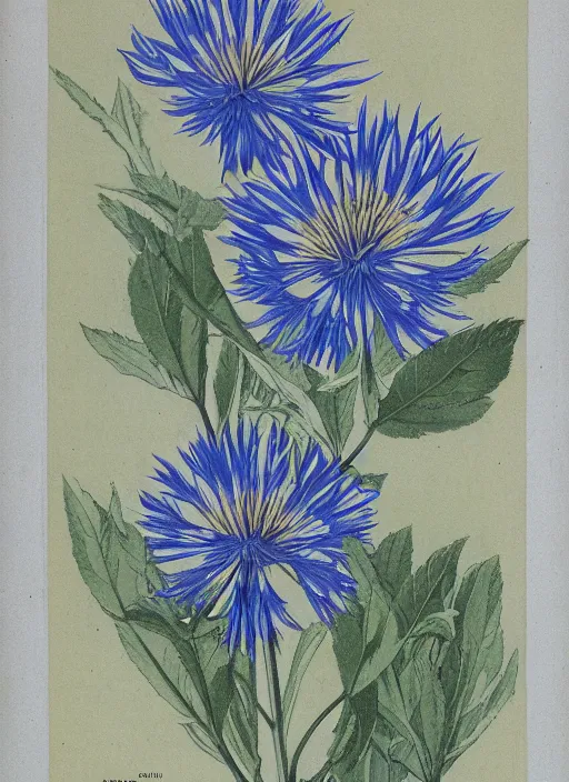 Prompt: centaurea cyanus, kohler's medicinal plants 1 8 9 7