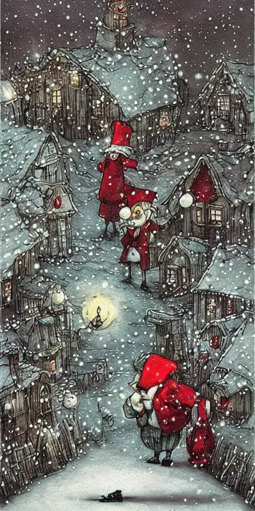 Image similar to a scrooge christmas scene by alexander jansson