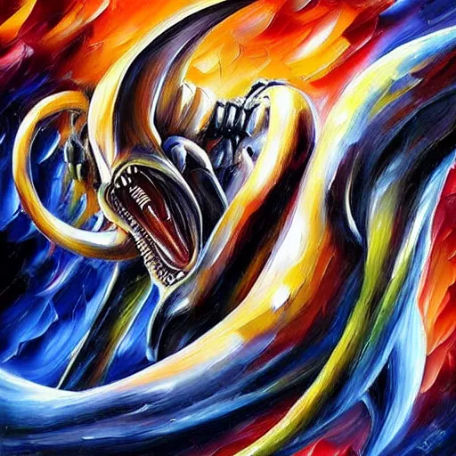 Image similar to xenomorph by leonid afremov