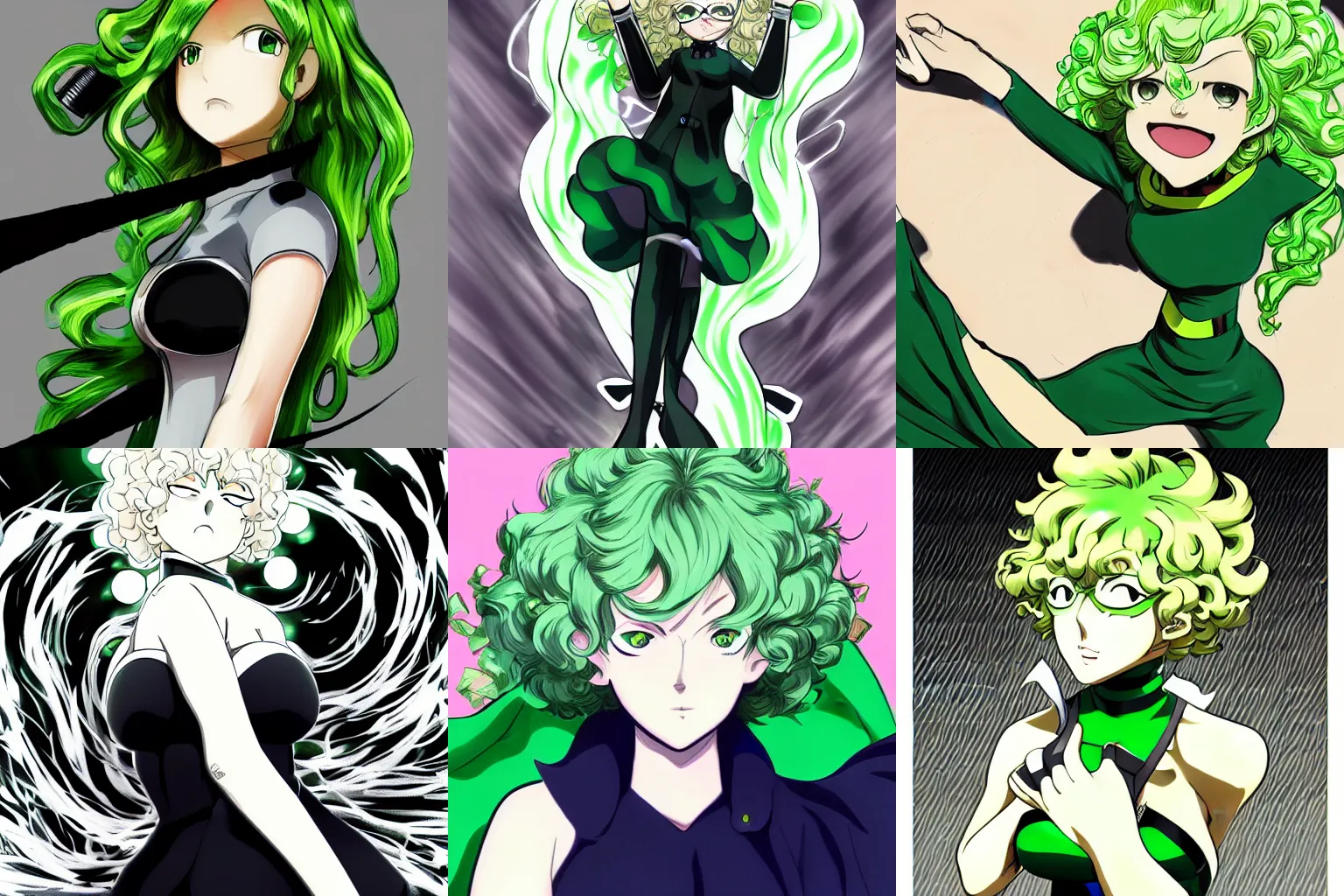 Image similar to Tatsumaki from One Punch Man, trending on artstation, trending on pixiv, digital art