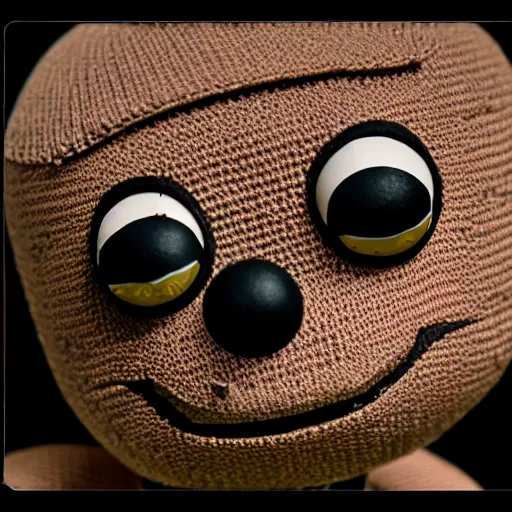 Image similar to 5 0 mm film, macro photography of littlebigplanet sackboy