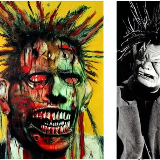 Image similar to a terrifying horrifying excruciating evil hell, by herman brood, by francis bacon, by jean - michel basquiat, by gustave moreau