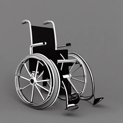 Image similar to a 3d render of a wheelchair, by Scott weaver