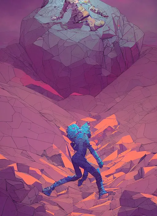 Prompt: abstract art with a theme on mineral rocks, empty world. sharp focus, cinematic pose, cinematic lighting, unreal engine render. art by josan gonzales and moebius and deathburger.