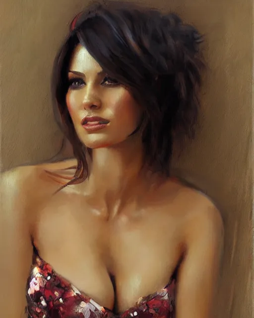 Image similar to a painting of a beautiful woman by richard s. johnson