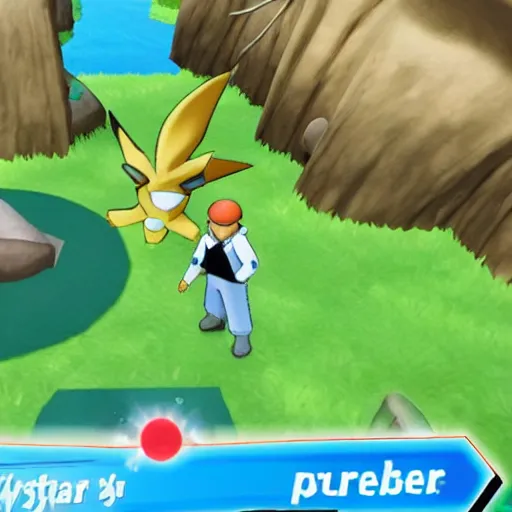 Prompt: Walter White in a Pokémon wild encounter, screenshot