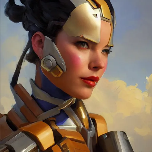 Image similar to greg manchess portrait painting of a female ironman as overwatch character, medium shot, asymmetrical, profile picture, organic painting, sunny day, matte painting, bold shapes, hard edges, street art, trending on artstation, by huang guangjian, gil elvgren, ruan jia, greg rutkowski, gaston bussiere