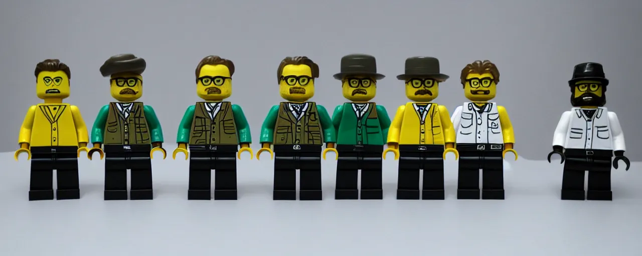 Image similar to Walter white, Heisenberg, Lego set, breaking bad, mini figure Lego