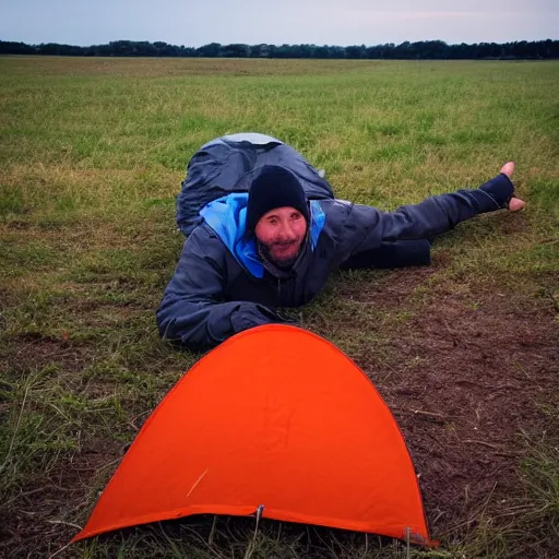 Image similar to steve wallis stealth camping on a big open field