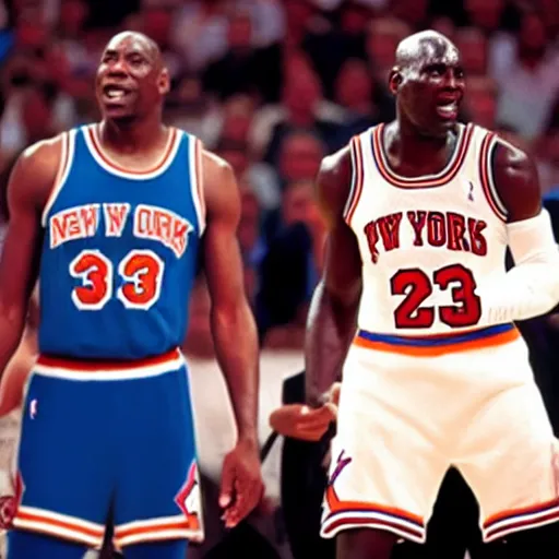 Prompt: michael jordan playing for the knicks