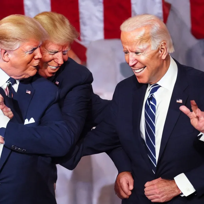 Image similar to joe biden spooning with donald trump