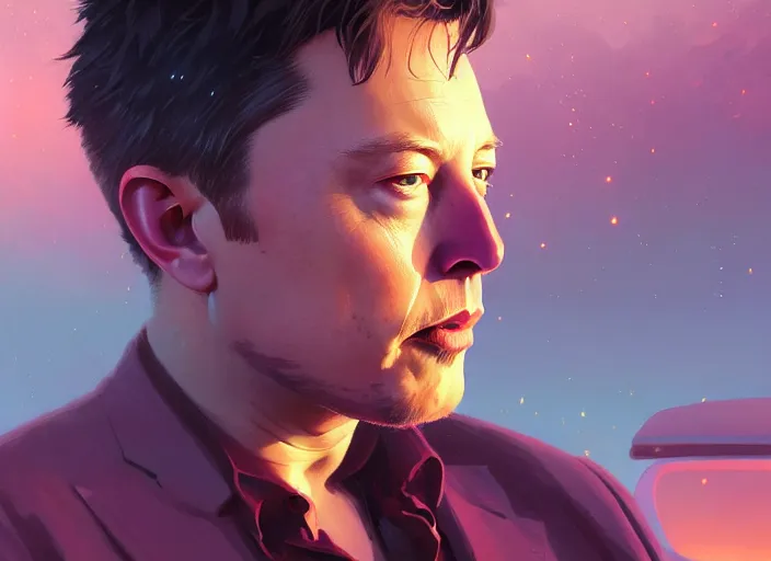 Image similar to highly detailed portrait of elon musk, in no game no life, stephen bliss, 8 k, unreal engine, fantasy art by greg rutkowski, loish, rhads, ferdinand knab, makoto shinkai and lois van baarle, ilya kuvshinov, rossdraws, tom bagshaw, global illumination, radiant light, detailed and intricate environment