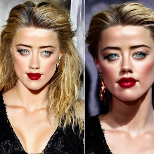 Image similar to a [ gourd ] carved shaped to look like ( amber heard ) face hybrid intercross