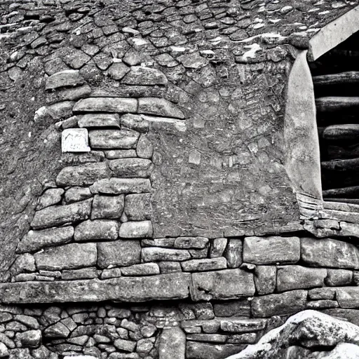 Prompt: medieval scottish blackhouse designed by constantin brodzki., fujinon premista 1 9 - 4 5 mm