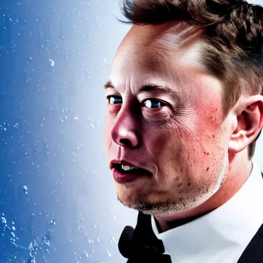 Prompt: elon musk frozen inside an ice cube