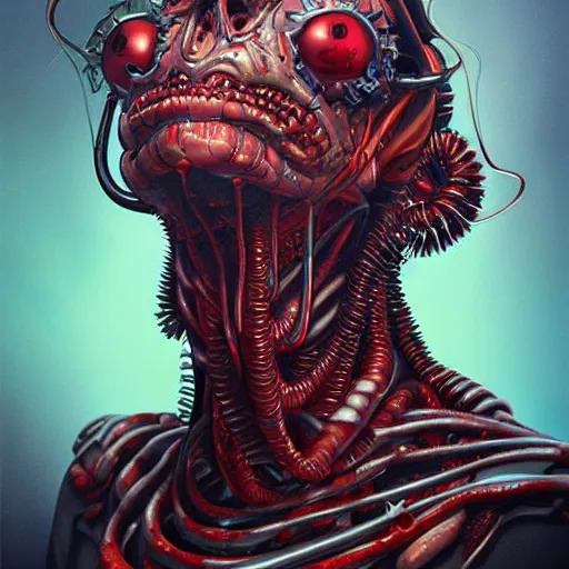 Image similar to lofi scorn biopunk venom portrait, Pixar style, by Tristan Eaton Stanley Artgerm and Tom Bagshaw.