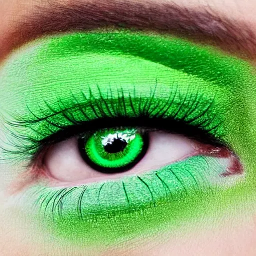 Image similar to neon green eye moving