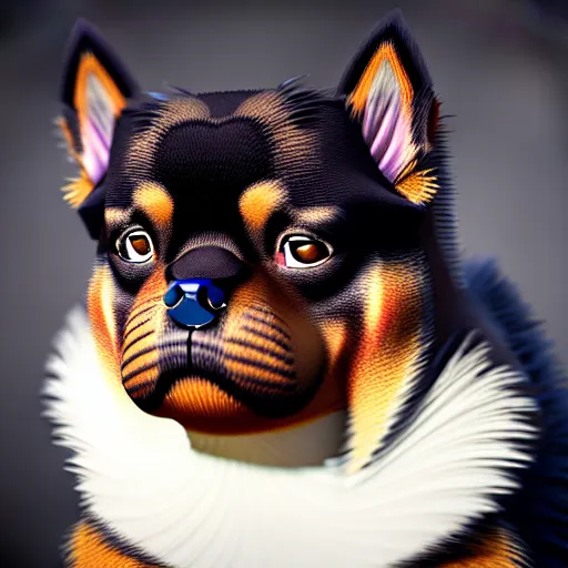 Prompt: ugly hybrid of a Rottweiler dog and a Persian cat, full body, Stunning, volumetric lighting, sharp focus, ultra-detailed, white background, photorealistic, complex, intricate, 3-point perspective, hyper detailed, IMAX quality, cinematic, finely detailed, small details, extra detail, symmetrical, high resolution, 3D, PBR, path tracing, octane render, arnold render, 8k, award-winning, awe-inspiring, ground-breaking, masterpiece , artgem