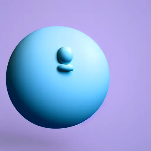 Image similar to 3 d render of a light blue and pink blob on a white background, blender, pastel colors, minimalistic