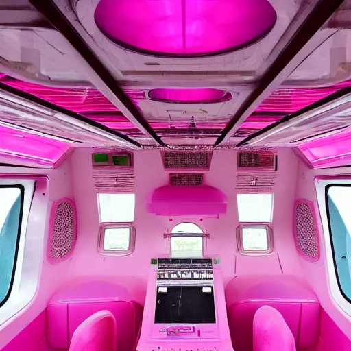 Image similar to the inside of a pink spaceship