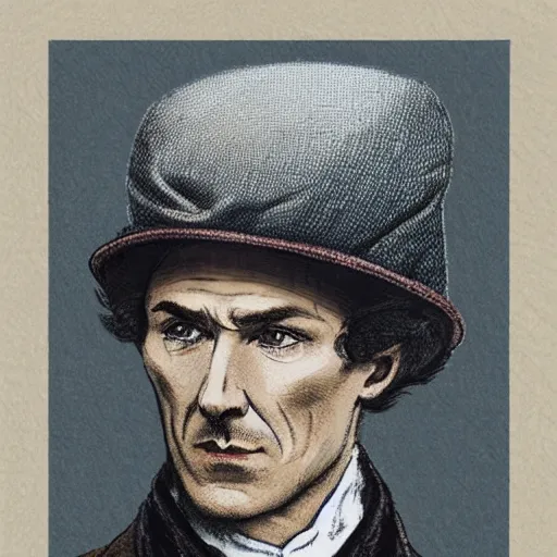 Image similar to sherlock holmes in a deerstalker hat in the style of james c. christensen