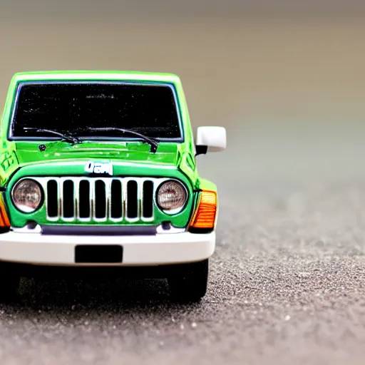 Image similar to Jeep COMMANDER, micro machines, bokeh, macro photography