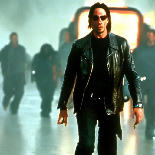 Image similar to Keanu Reeves in The Terminator movie