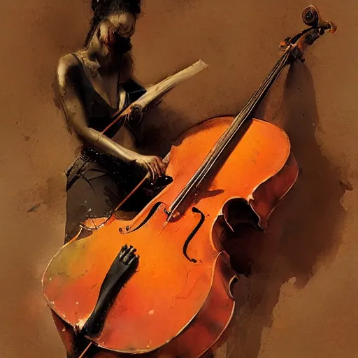 Image similar to body as a cello by greg rutkowski