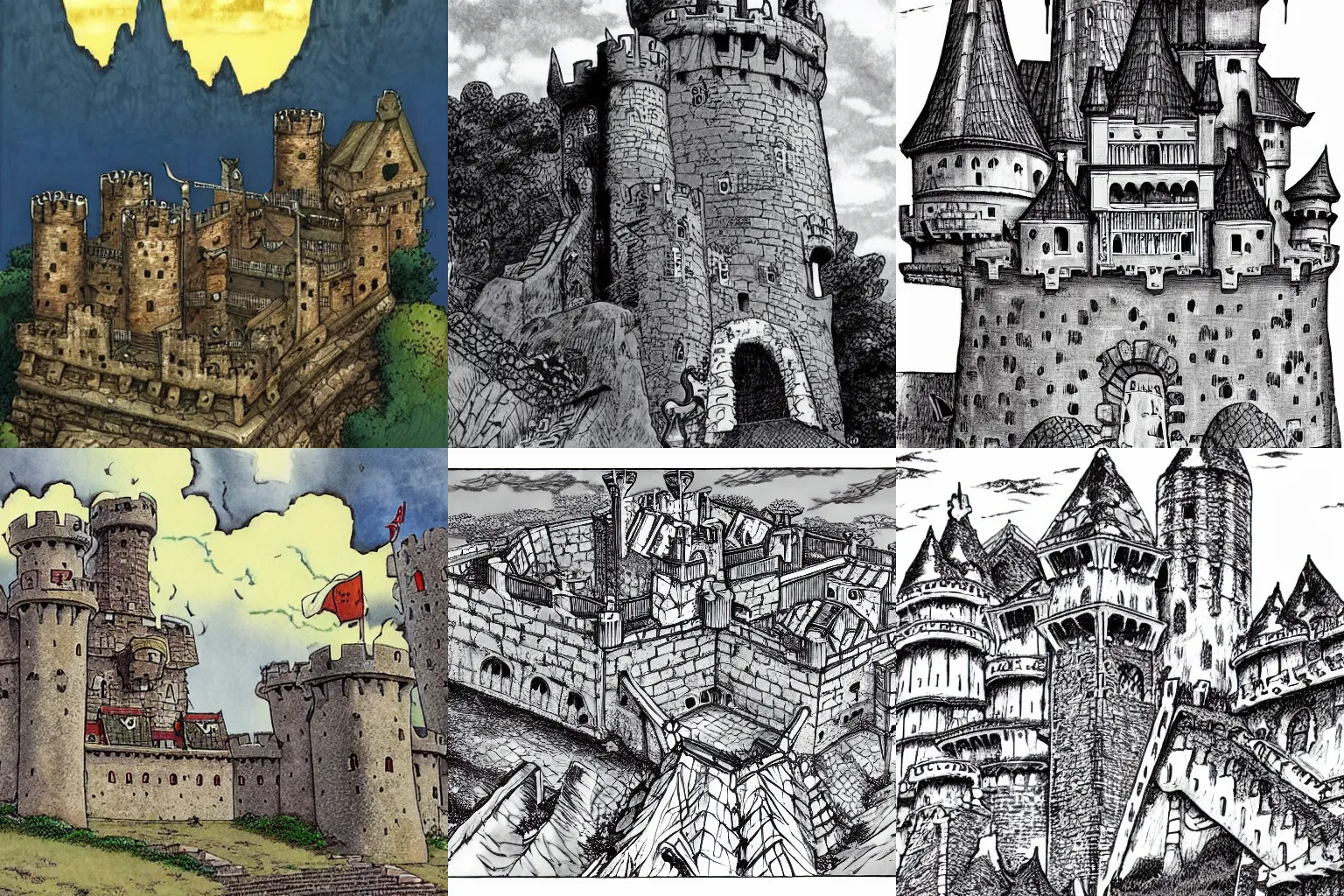 Prompt: medieval castle, by Eiichiro Oda