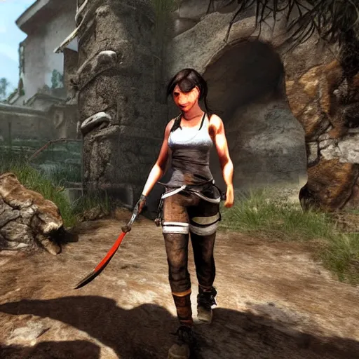 Image similar to a rabbit in the video game Tomb Raider 2013