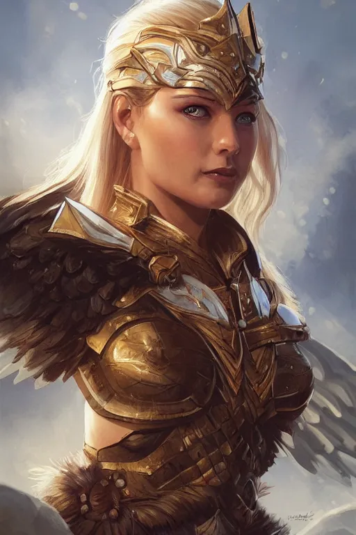 Image similar to amazon valkyrie athena, d & d, fantasy, portrait, highly detailed, headshot, digital painting, trending on artstation, concept art, sharp focus, illustration, art by artgerm and greg rutkowski and magali villeneuve