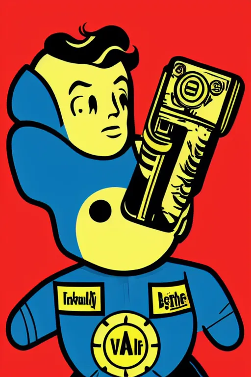 Image similar to fallout 7 6 retro futurist illustration art by butcher billy, sticker, colorful, illustration, highly detailed, simple, smooth and clean vector curves, no jagged lines, vector art, smooth andy warhol style