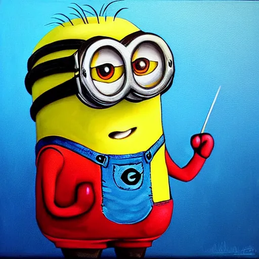 Image similar to minion, painting, davinci