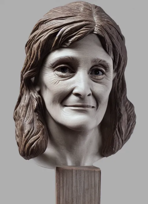Image similar to high intricate bust of an margot kidder 1 9 7 0 carved from wood in baroque style, studio light, maria panfilova, andrea savchenko, mike kime, ludovic plouffe, qi sheng luo, oliver cook, trending on artstation