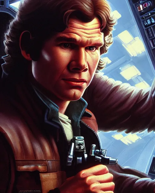 Character Portrait Closeup Han Solo Standing In The 