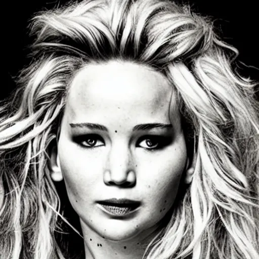 Prompt: promo photo of Jennifer Lawrence starring as Elize Scissors in a 2029 remake of Edward Scissorhands