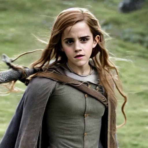 Image similar to emma watson as hermione granger in lord of the rings