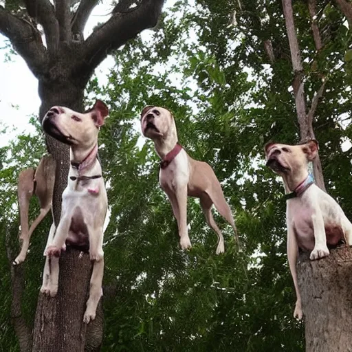 Image similar to trees made of pitbulls